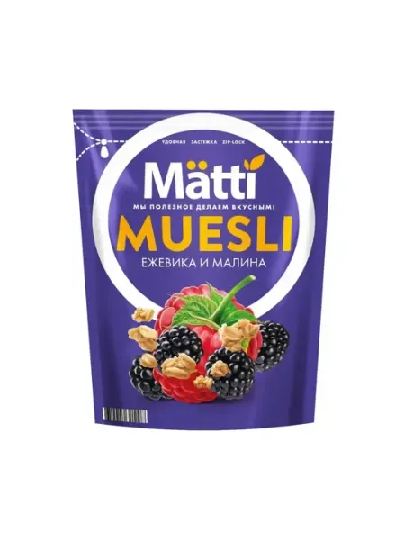 Matti Мюсли запеченные c ежевикой и малиной 5шт по 250г