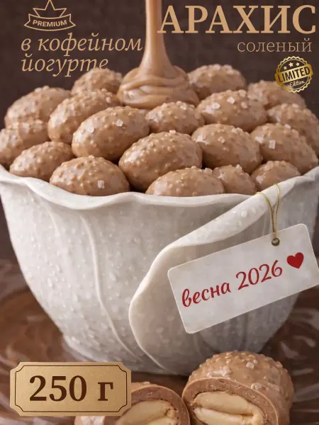 MyParis Арахис соленый в кофейном йогурте 250 грамм