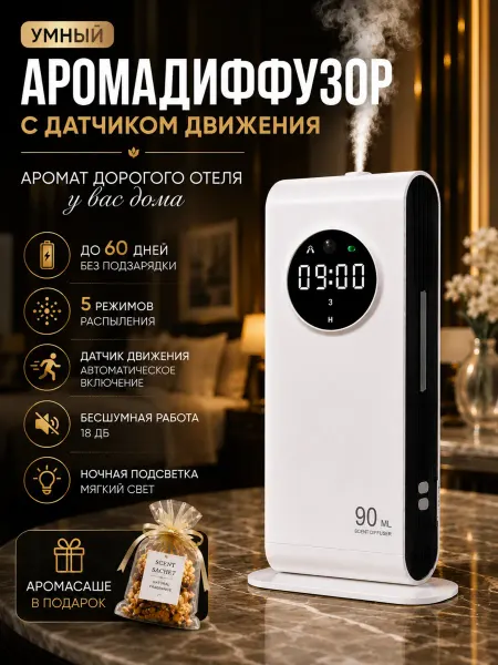 Умный автоматический аромадиффузор для дома с датчиком