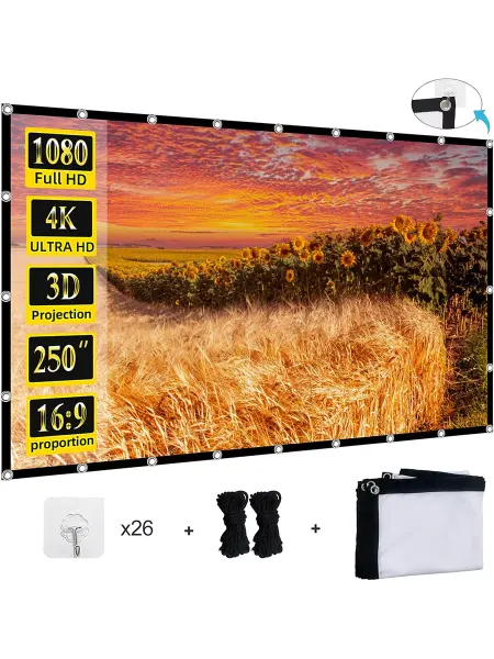 VEIDADZ 250" экран для проектора, портативный, для улицы