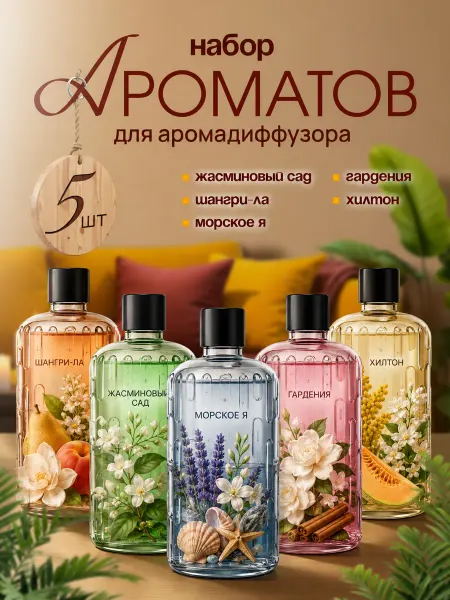 Сменные ароматы для автоматического диффузора набор флаконов