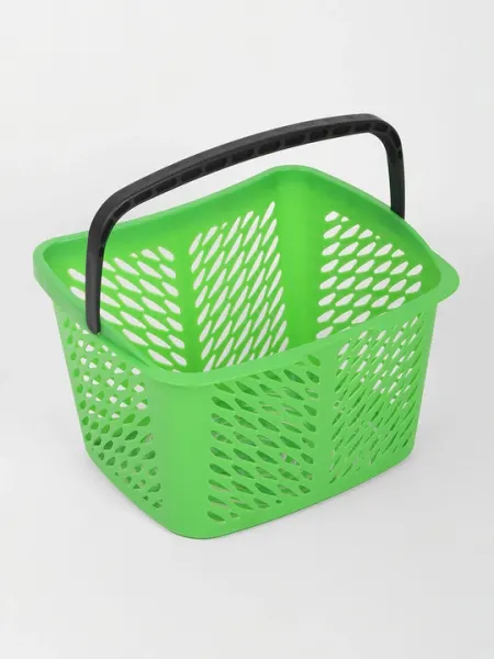 Пластиковая покупательская корзина REKLIME B20C. ECO., цвет зеленый, объем 20 литров