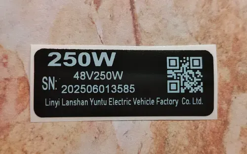 Наклейка для мотор колеса электровелосипеда (250w) 40x14 мм. Черный цвет