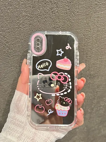 Чехол О'Кейси, для iPhone X/XS, защита камеры, накладка, зеркальный, с принтом