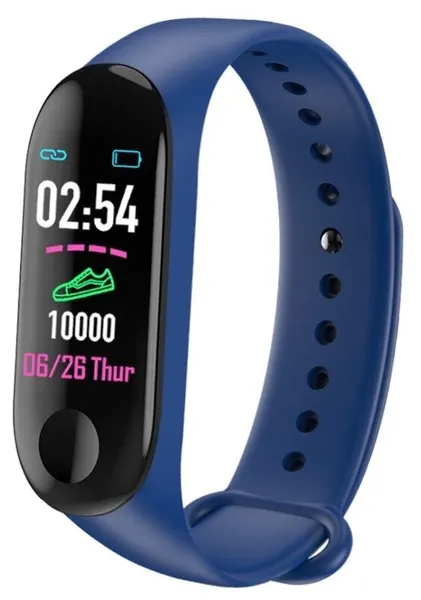Умный смарт-браслет MyPads Smarterra FitMaster Color (M3) (Пульсометр / Монитор артер. давления / 0.96" IPS/ 80 mah / Водонепроницаемость IP67) (Синий)