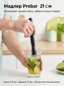Мадлер Probar 25х25х210мм, пластик, черный