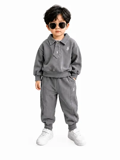 Детский хлопковый спортивный костюм для мальчиков с воротником, 2–6 лет