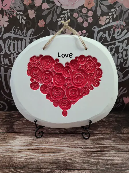 Панно на стену декоративное 26x22 Heart Red