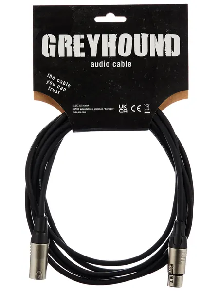 Кабель микрофонный Klotz Greyhound GRG1FM03.0 XLR, 3 м, черный