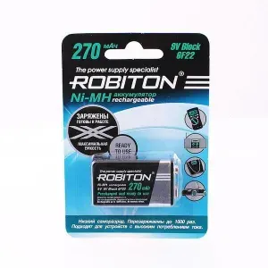 Аккумулятор Robiton 6HR61 (Крона) Ni-Mh Block 270mAh ReadyToUse BL1 RTU270MH-1