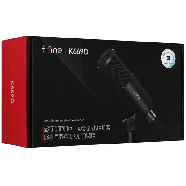 Микрофонный комплект Fifine K669D черный, кардиоидный, XLR, динамический