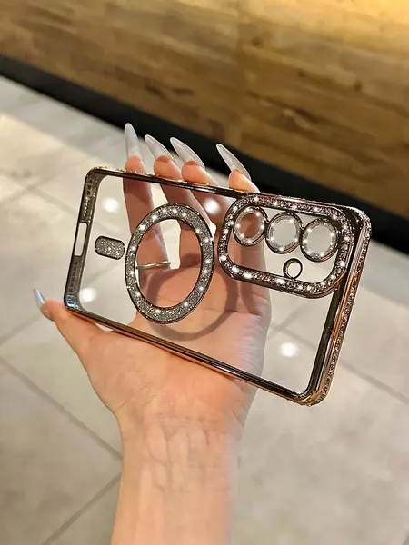 Чехол О'кейси, для Samsung Galaxy S25 FE MagSafe, со стразами, золотистый