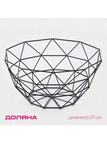 Доляна Фруктовница Геометрия, 27х27х14 см, чёрная