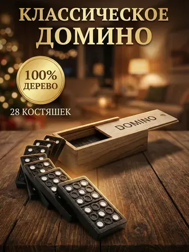 Домино Классическое - Настольная Игра для Детей и Взрослых (28 Костяшек)
