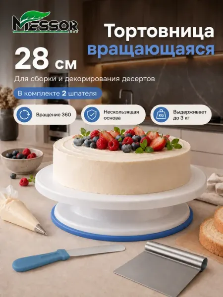 Messor Тортовница вращающаяся пластиковая 28 см