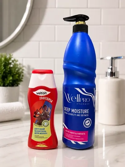1+1 Шампунь WellPro для взрослых + шампунь Kids для детей