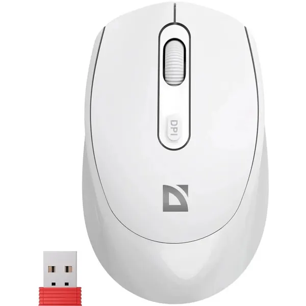 Мышь беспроводная Defender Vision, Bluetooth/Радио, оптическая, USB, 1600dpi, белый и бежевый [52377]