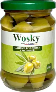 Оливки в заливке с косточкой Wosky, 280 г (250 мл)