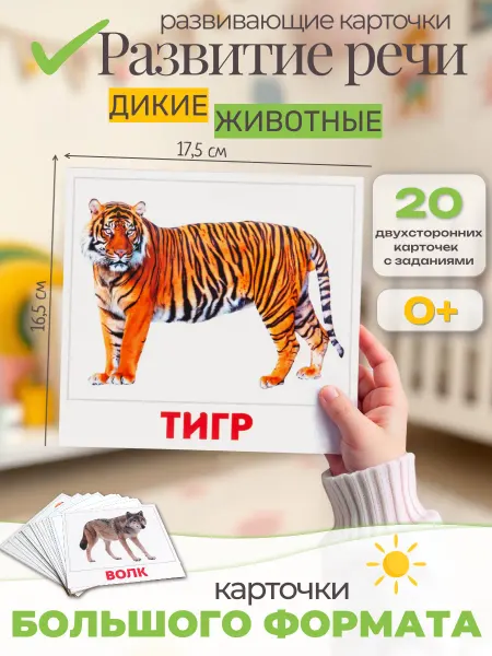 АгаБум Развивающие карточки "Дикие животные"