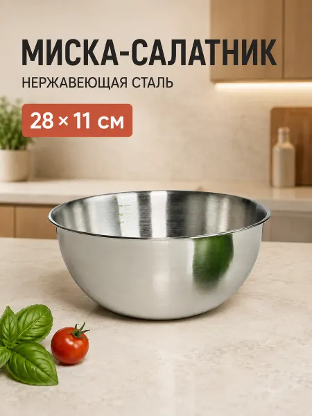Миска салатник нержавеющая сталь 28х11см