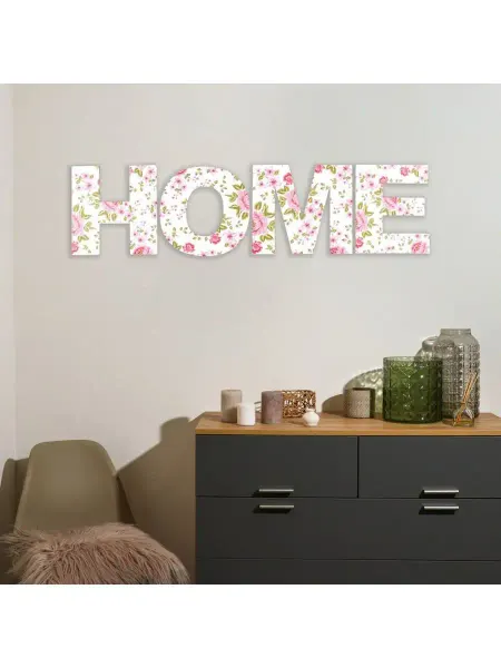 Сималенд Панно буквы "HOME" высота букв 29,5 см,набор 4 детали розы