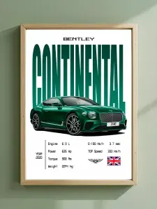 Постер "Bentley Continental", 42 см х 29.7 см