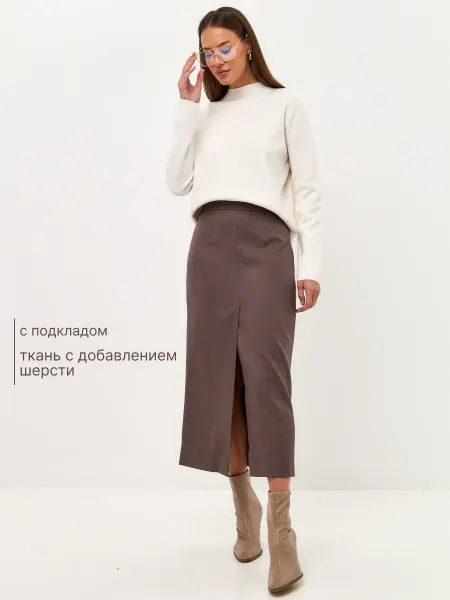 ML FASHION Юбка длинная с разрезом спереди