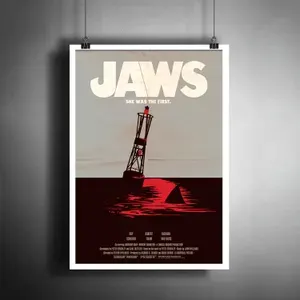 Постер плакат для интерьера "Фильм: Челюсти. The Jaws"/ Декор дома, офиса, комнаты A3 (297 x 420 мм)