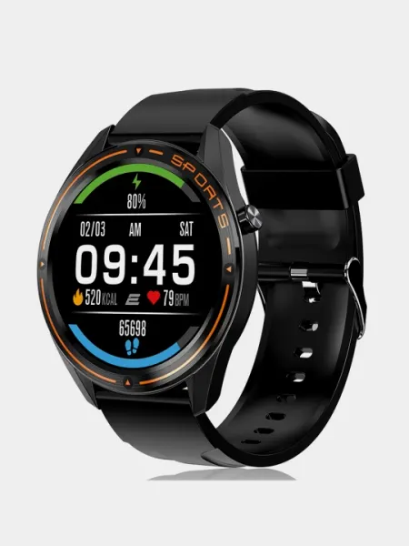 Умные наручные часы 2E Motion GT 2E-CWW20BKOR, 46 мм, черно-оранжевый