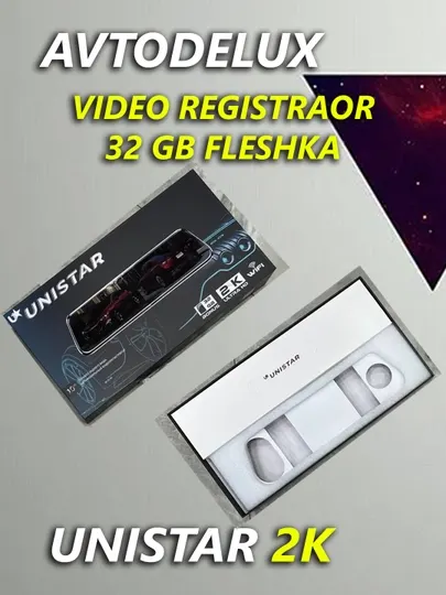 Видеорегистратор UNISTAR 2K Wifi QUADHD, 32GB FLESHKA полный сенсорный экран