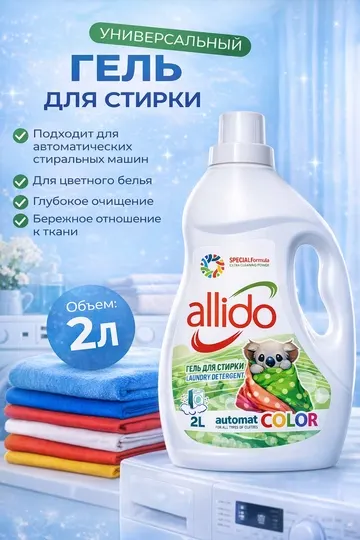 Allido color – гель для стирки цветного белья, 2L
