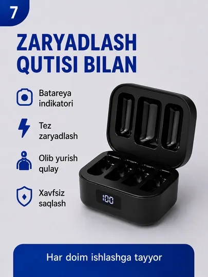 Беспроводной петличный микрофон QY88 2TX+RX Type-C, шумоподавление, кейс зарядки