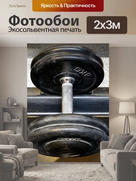 LotsPrints Фотообои "Гантель, фитнес, вес" 2x3м