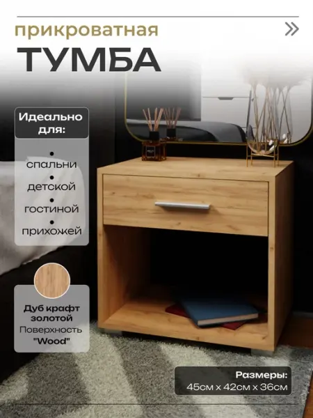 Академи мебели Тумба прикроватная на ножках