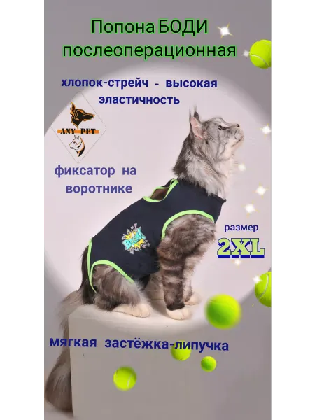 АNY PET Попона-боди 2XL, крупные кошки и средние собаки