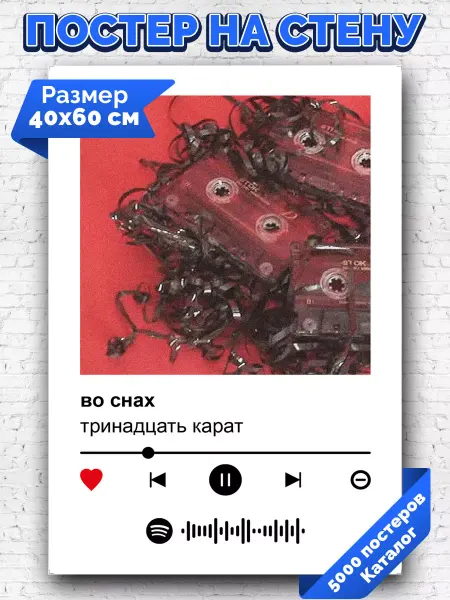 Arthata-spotify постер Спотифай постер Спотифай постер 13 карат -в оснах 40х60