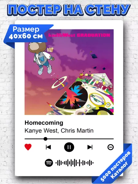Arthata-spotify постер Спотифай постер Спотифай постер Kanye West - Homecoming 40х60