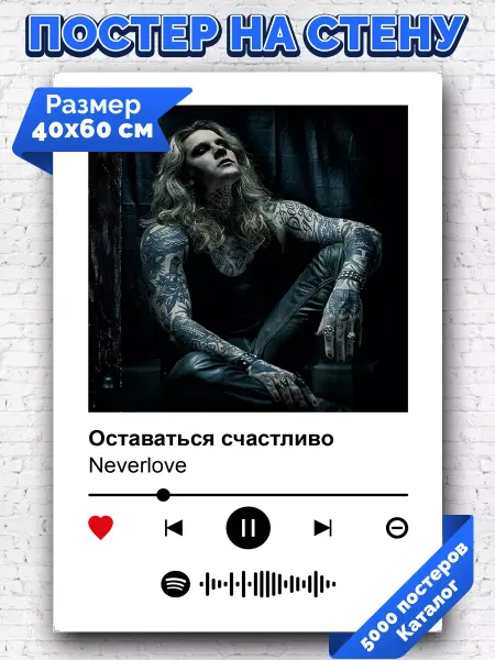 Arthata-spotify постер Спотифай постер Спотифай постер neverlove - Оставаться счастливо 40х60