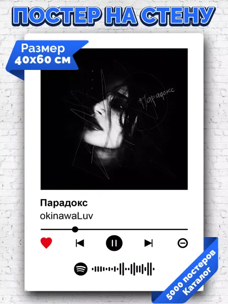 Arthata-spotify постер Спотифай постер Плакат на стену okinawaLuv - Парадокс 40х60
