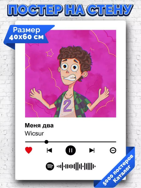 Arthata-spotify постер Спотифай постер Спотифай постер Wicsur - Меня два 40х60