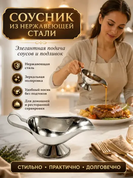 В 3 Соусник для кухни из нержавеющей стали
