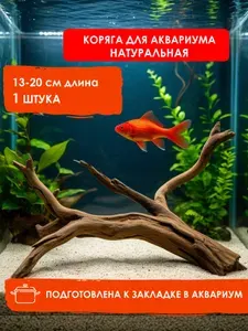 Коряга для аквариума натуральная извилистая витеватая 13-20 см, 1 шт.