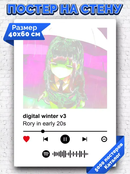 Arthata-spotify постер Спотифай постер Спотифай постер Rory in early 20s - digital winter v3 40х60