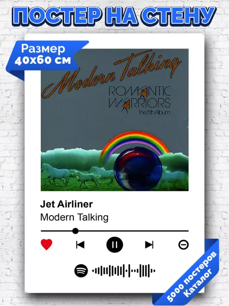 Arthata-spotify постер Спотифай постер Спотифай постер Modern Talking - Jet Airliner 40х60