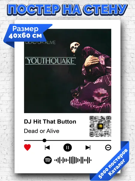 Arthata-spotify постер Спотифай постер Спотифай постер Dead or Alive - DJ Hit That Button 40х60