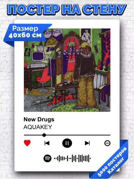 Arthata-spotify постер Спотифай постер Спотифай постер AQUAKEY - New drugs 40х60