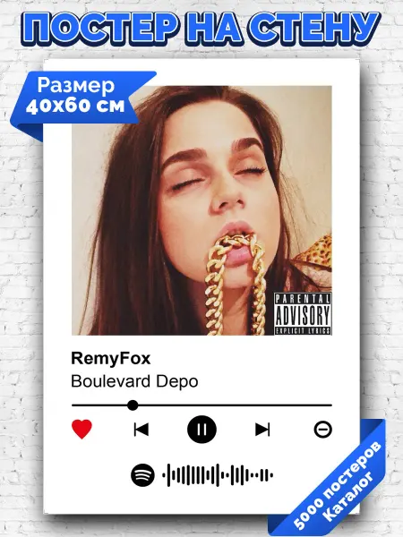 Arthata-spotify постер Спотифай постер Плакат на стену Boulevard Depo - RemyFox 40х60