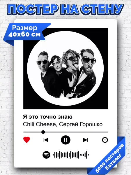 Arthata-spotify постер Спотифай постер Плакат на стену Chili Cheese - Я это точно знаю 40х60