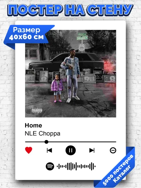 Arthata-spotify постер Спотифай постер Спотифай постер NLE Choppa - Home 40х60