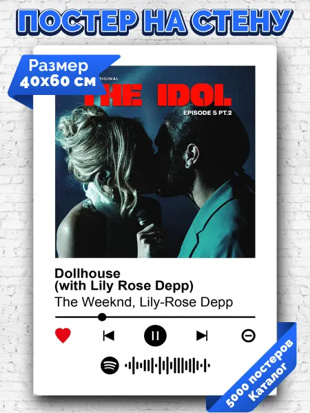 Arthata-spotify постер Спотифай постер Спотифай постер Lily-Rose Depp The Weeknd - Dollhouse 40х60